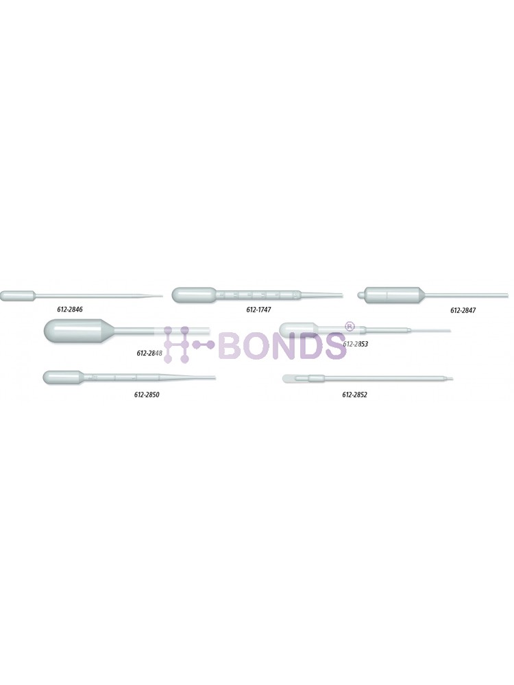 Transfer pipettes, High Performance (Fine tip, Drops 50/ml, Length 104mm)  400/pk